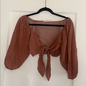 Orange tie crop top!